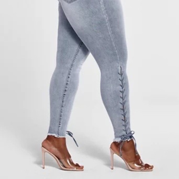 Fashion to Figure Denim - Fashion to Figure Curvy Skinny Jean Lace Up Detail NWT Size 18
